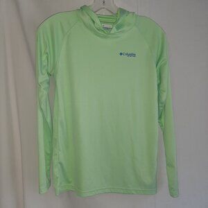 Columbia Sportswear PFG Long Sleeve Boys Fishing Shirt with Hoodie, Sz Lg 14/16